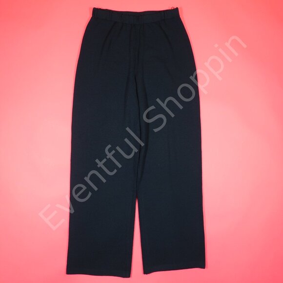 St John 3 Piece Set Womens 10 Blue Knit Jacket Pants Skirt Vintage Wool Rayon - Picture 13 of 16